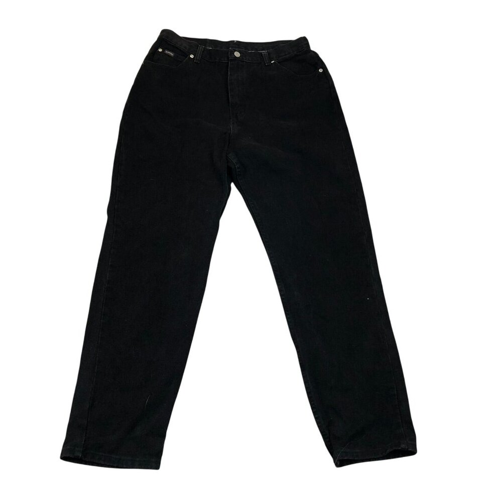 Riders Womens Jeans Size 16M Straight Black Denim Classic Casual High Rise